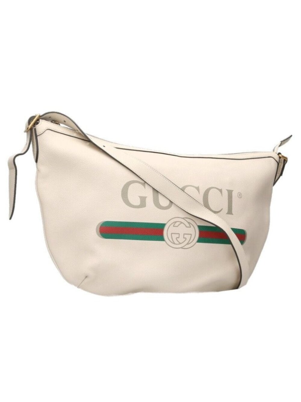 Gucci Logo Print Half Moon Hobo Shoulder